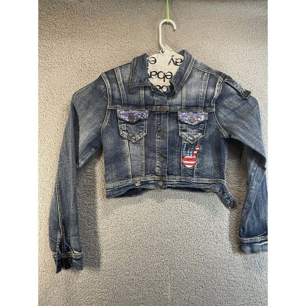 Vintage Rocawear Denim Jacket Graffiti Streetwear Youth Large‎